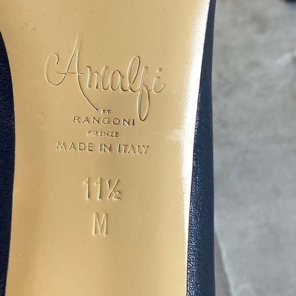 amalfi by rangoni shoes - Gem AMALFI By RANGONI Women\'s Navy Parmasoft Leather Sven Square-Toe Pumps SZ 11.5
